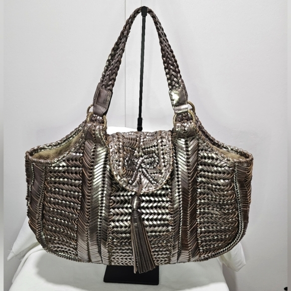 Anya Hindmarch Handbags - Anya Hindmarch Metallic Woven-Leather Bag